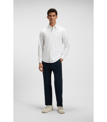 Regular-fit shirt in cotton poplin with embroidered logo
