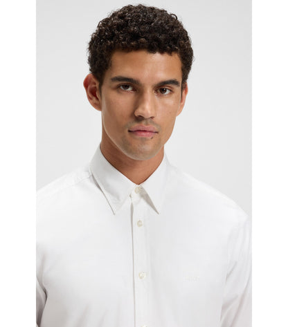 Regular-fit shirt in cotton poplin with embroidered logo