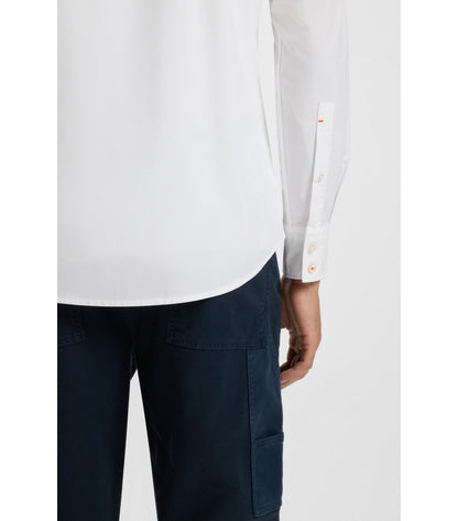 Regular-fit shirt in cotton poplin with embroidered logo