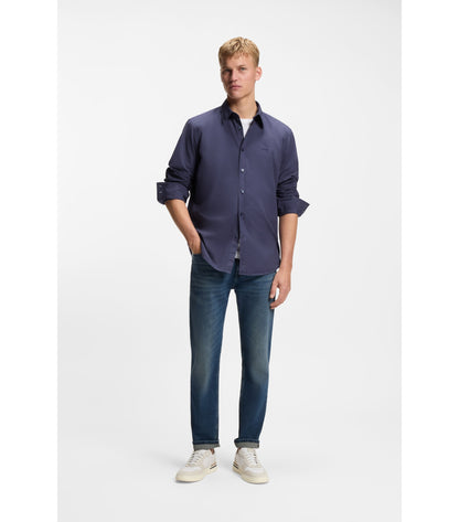 Regular-fit shirt in cotton poplin with embroidered logo