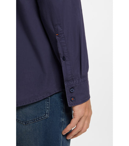 Regular-fit shirt in cotton poplin with embroidered logo