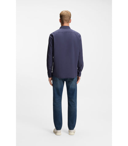 Regular-fit shirt in cotton poplin with embroidered logo