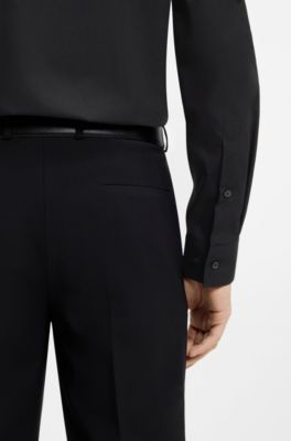 Modern-fit shirt in easy-iron cotton poplin