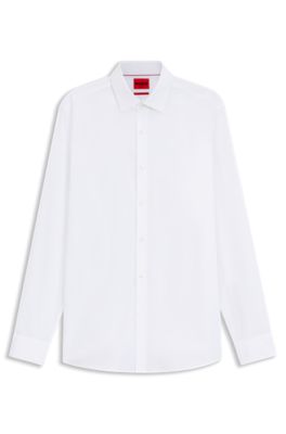 Modern-fit shirt in easy-iron cotton poplin