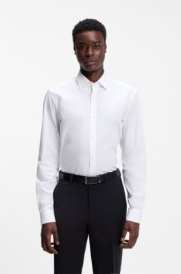 Modern-fit shirt in easy-iron cotton poplin