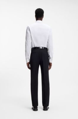 Modern-fit shirt in easy-iron cotton poplin