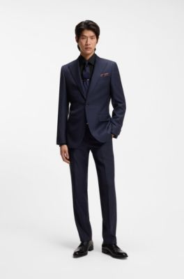 Slim-fit shirt in cotton-blend stretch poplin