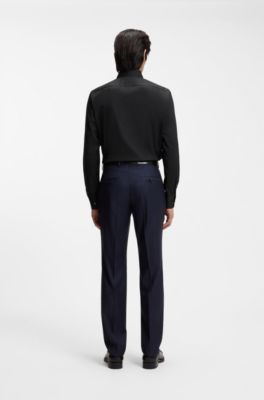 Slim-fit shirt in cotton-blend stretch poplin