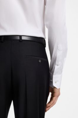 Slim-fit shirt in cotton-blend stretch poplin