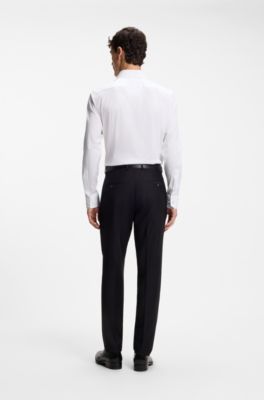 Slim-fit shirt in cotton-blend stretch poplin
