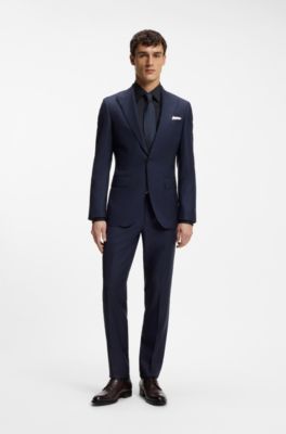 Slim-fit shirt in cotton-blend stretch poplin