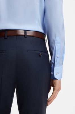 Slim-fit shirt in cotton-blend stretch poplin