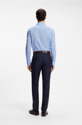 Slim-fit shirt in cotton-blend stretch poplin