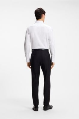 Slim-fit shirt in structured Italian stretch cotton