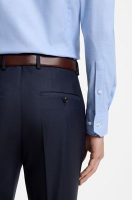 Slim-fit shirt in structured Italian stretch cotton