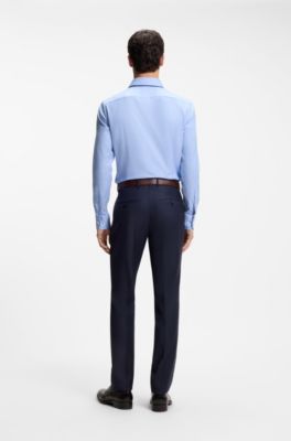 Slim-fit shirt in structured Italian stretch cotton