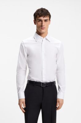 Slim-fit shirt in Italian cotton poplin