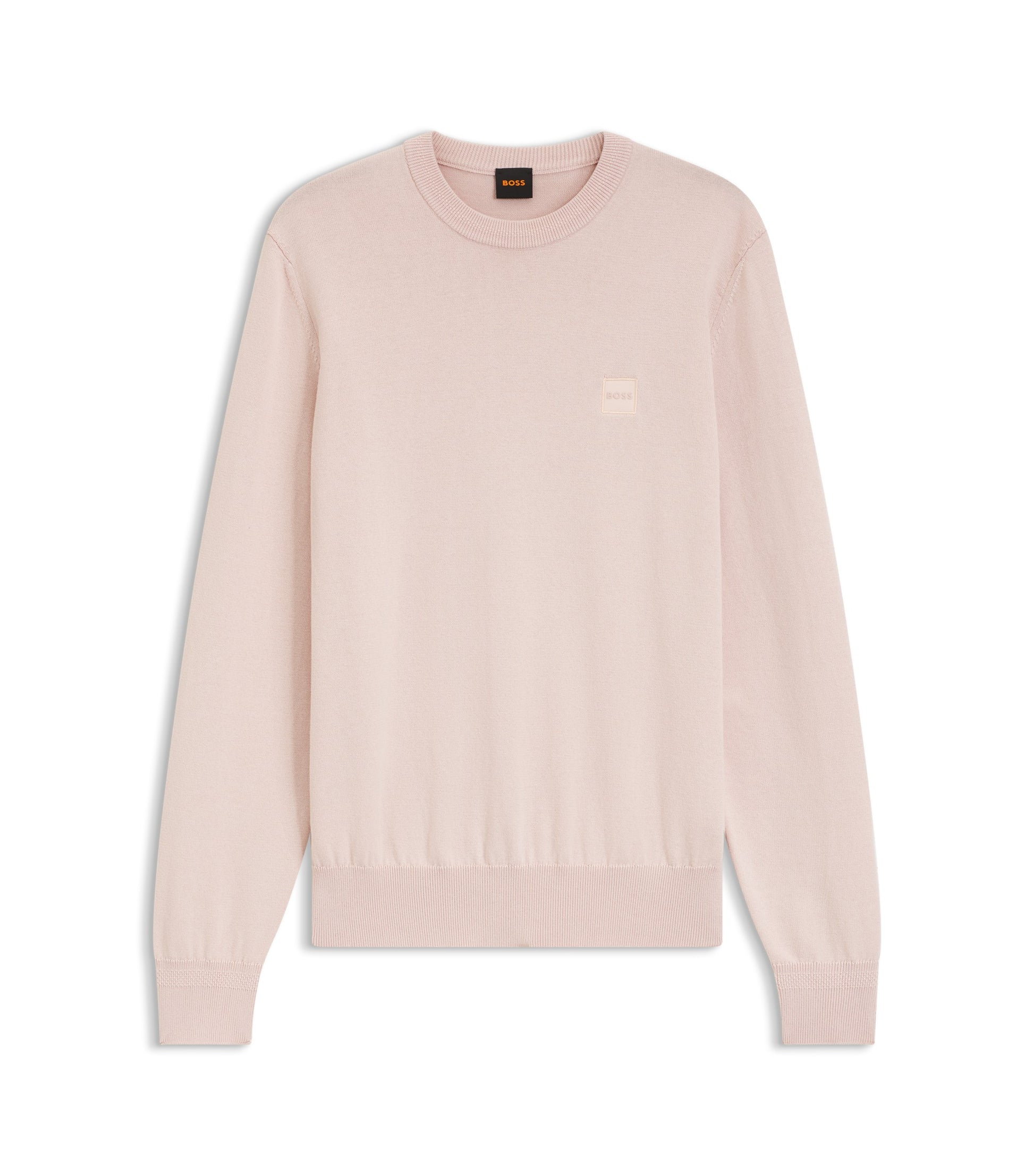 Cotton-blend sweater with logo patch