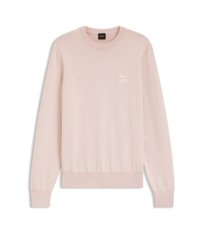 Cotton-blend sweater with logo patch
