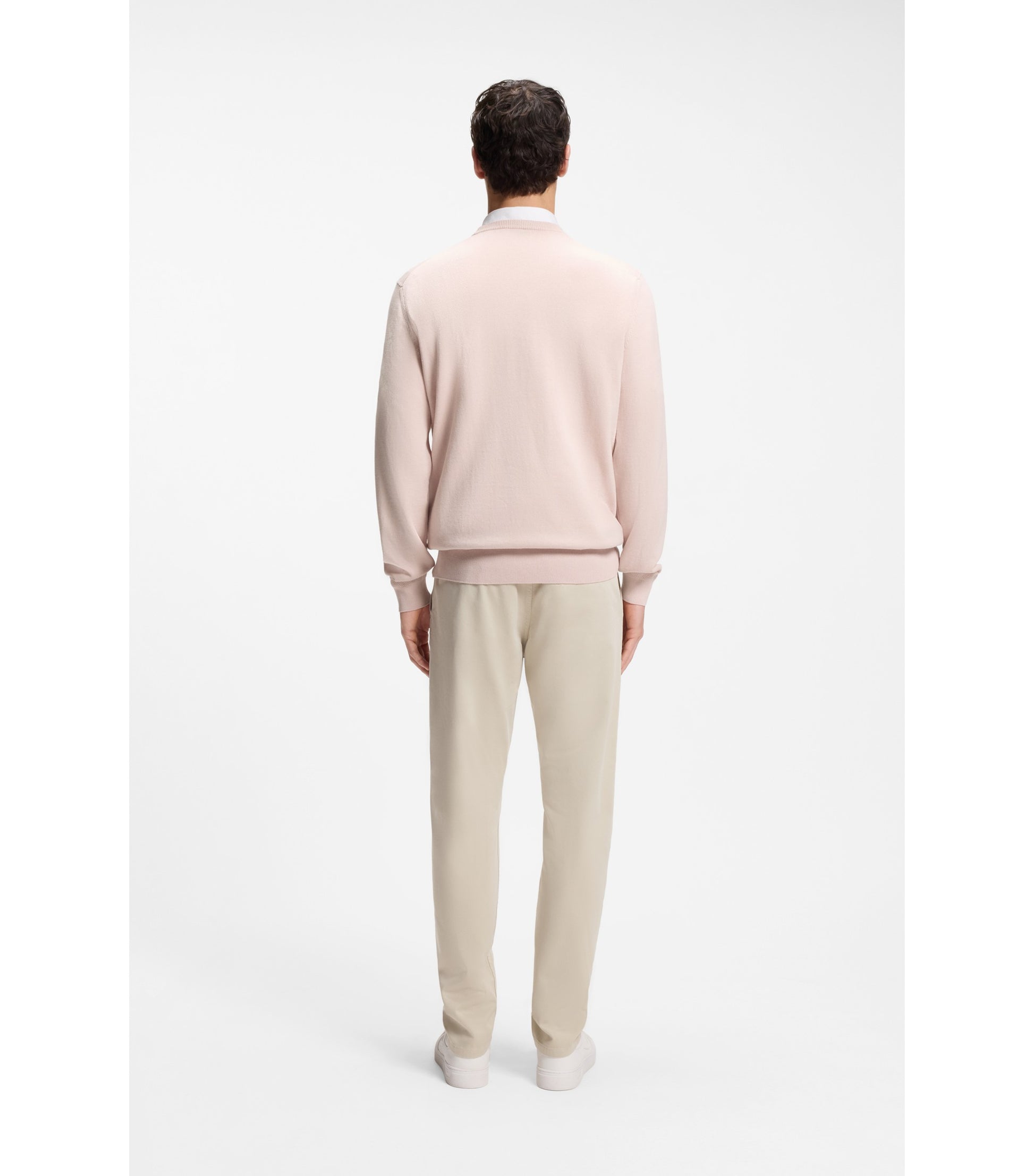 Cotton-blend sweater with logo patch