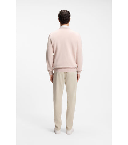 Cotton-blend sweater with logo patch