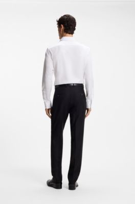 Regular-fit shirt in Italian-made cotton poplin