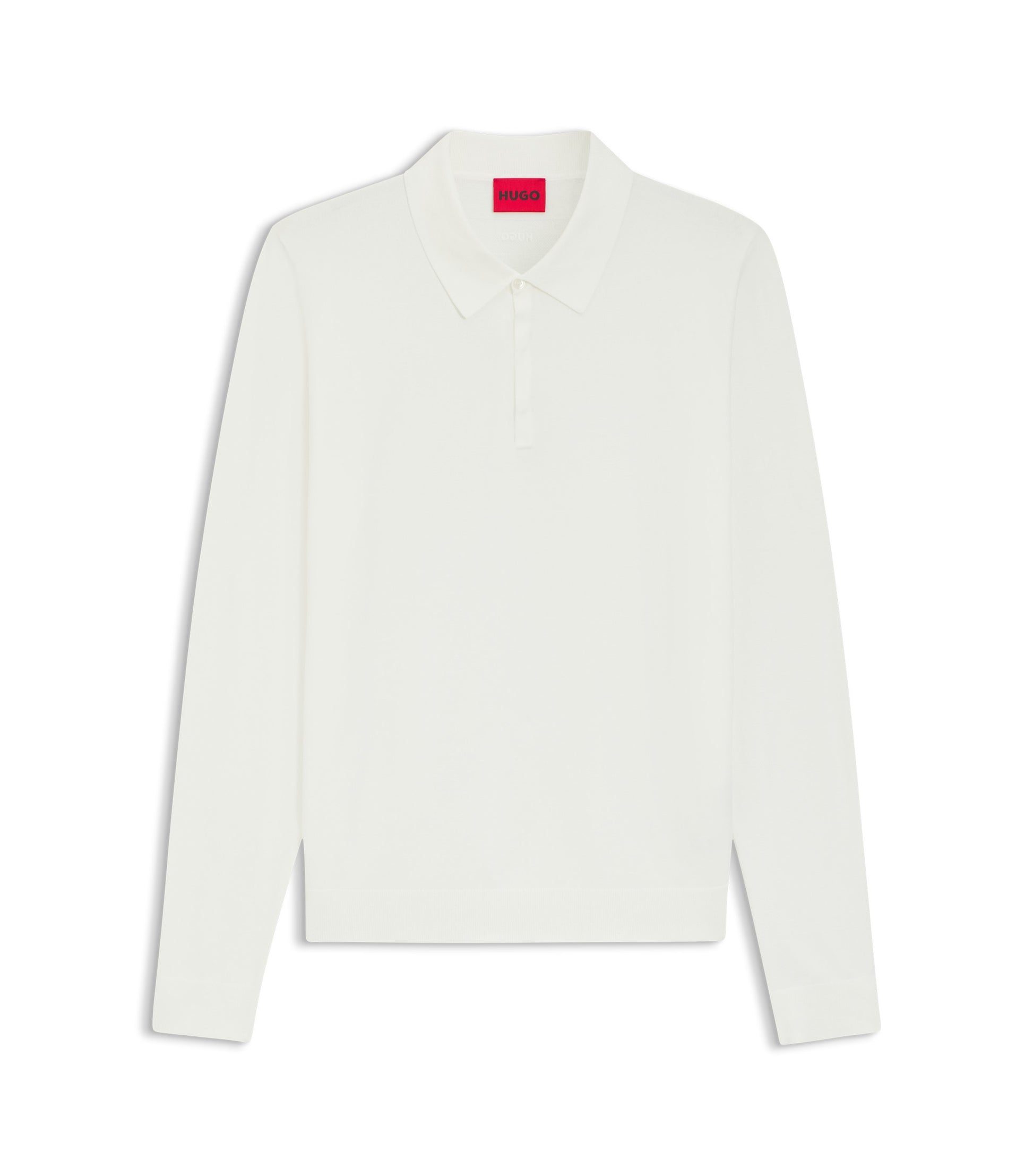 Slim-fit knit polo with rear logo