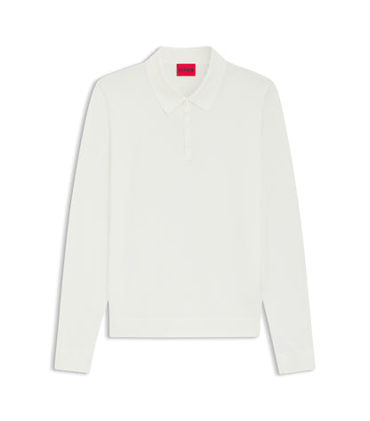 Slim-fit knit polo with rear logo