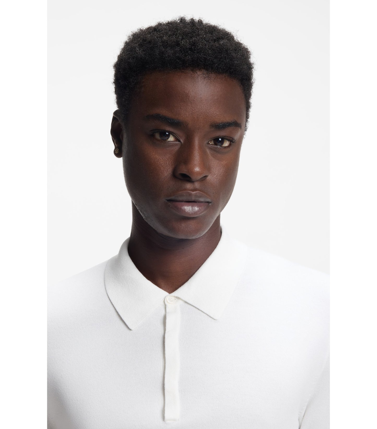 Slim-fit knit polo with rear logo