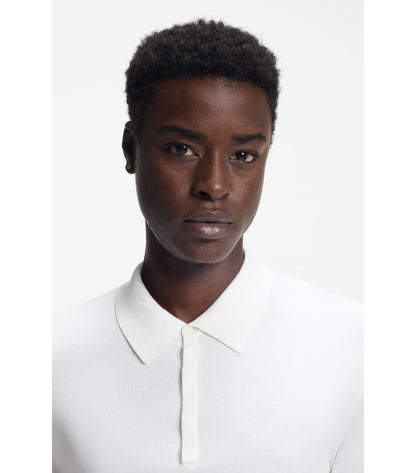 Slim-fit knit polo with rear logo