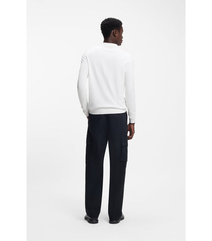 Slim-fit knit polo with rear logo
