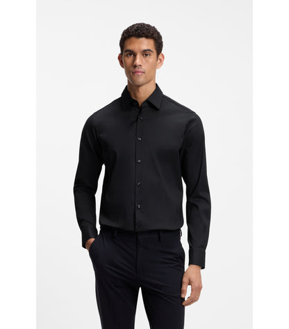 Regular-fit shirt in performance-stretch twill