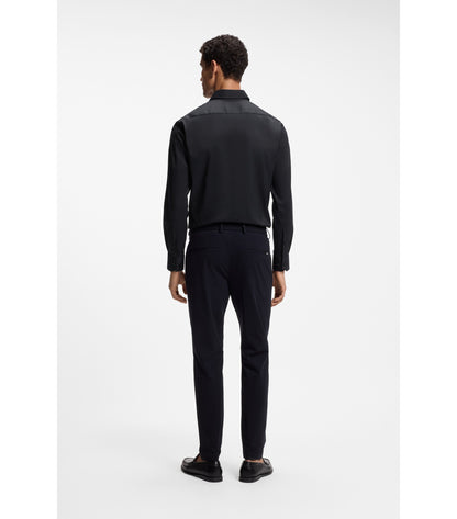 Regular-fit shirt in performance-stretch twill