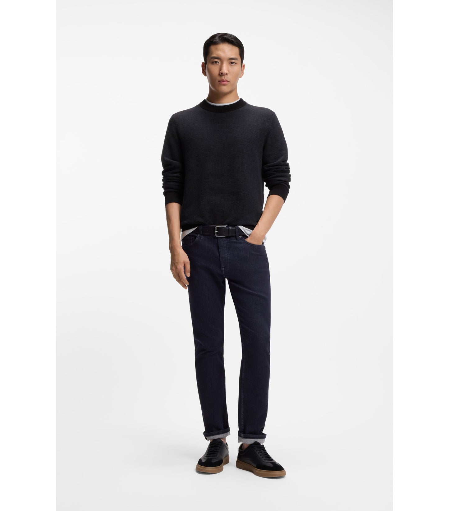 Knitted sweater in a cotton blend