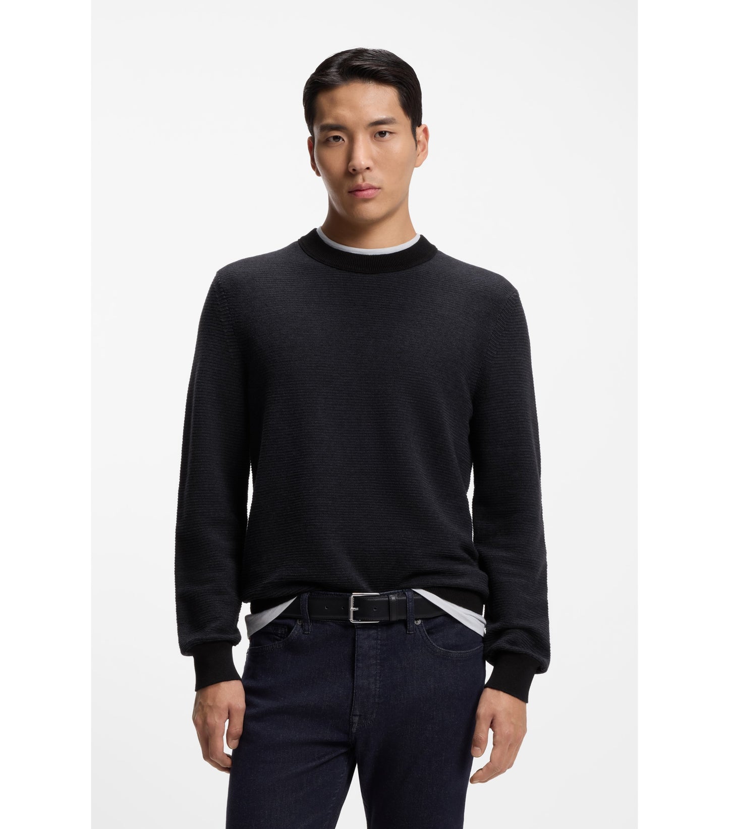 Knitted sweater in a cotton blend
