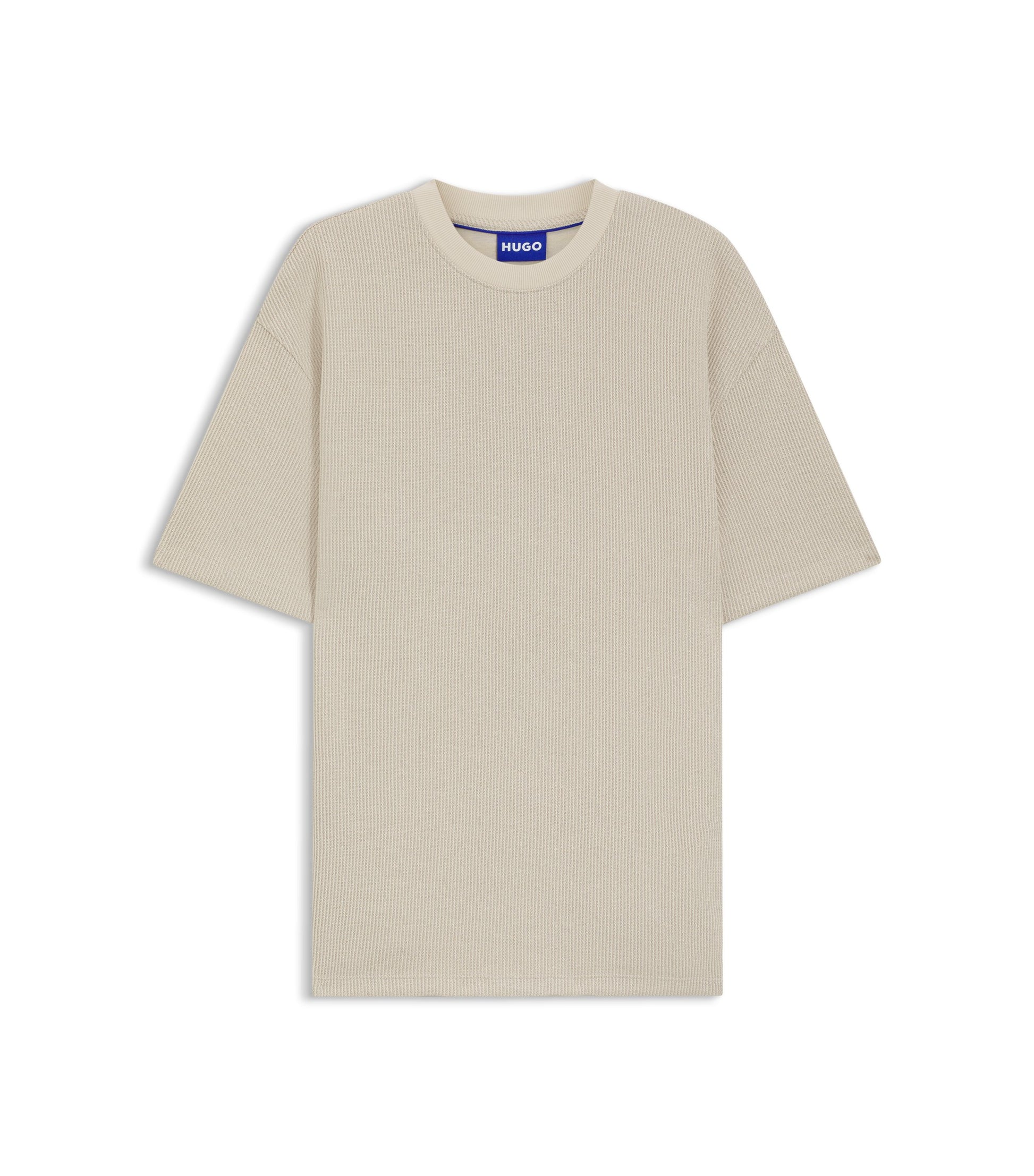 Cotton-jersey T-shirt with blue logo patch