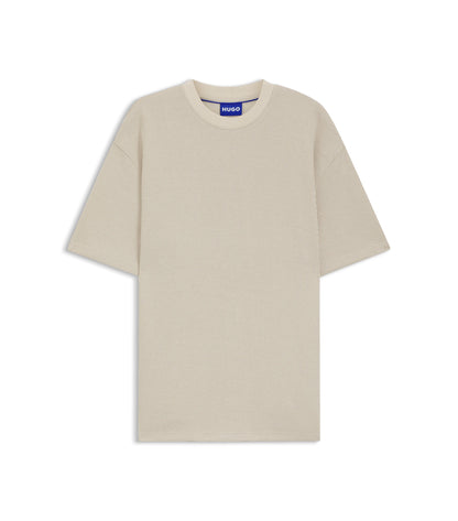Cotton-jersey T-shirt with blue logo patch