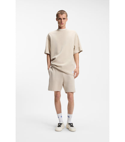 Cotton-jersey T-shirt with blue logo patch