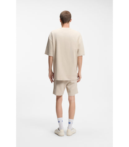 Cotton-jersey T-shirt with blue logo patch