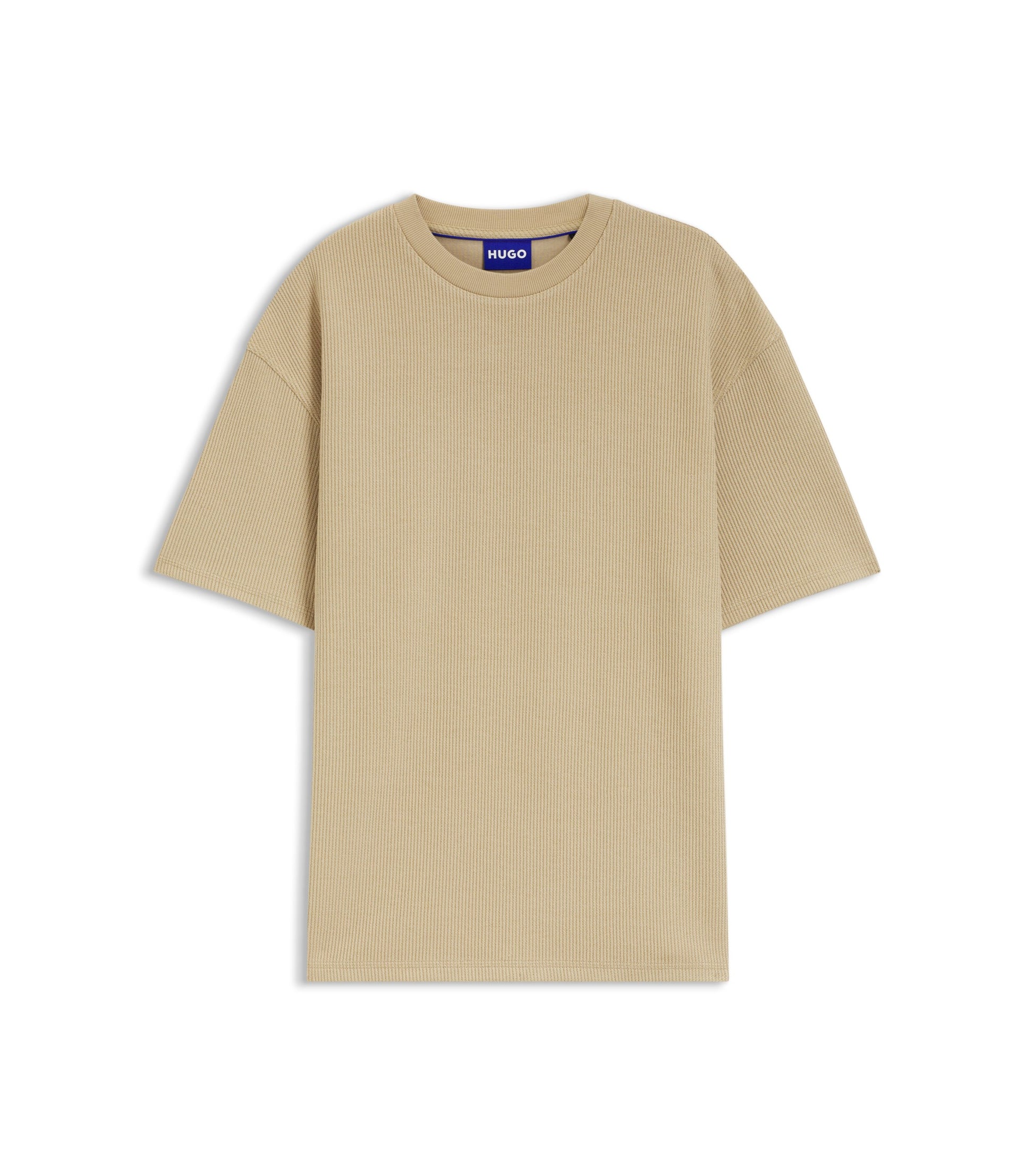 Cotton-jersey T-shirt with blue logo patch