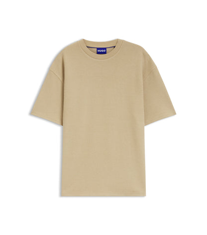 Cotton-jersey T-shirt with blue logo patch
