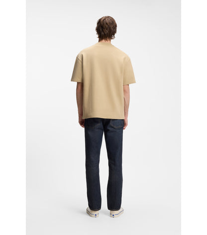 Cotton-jersey T-shirt with blue logo patch