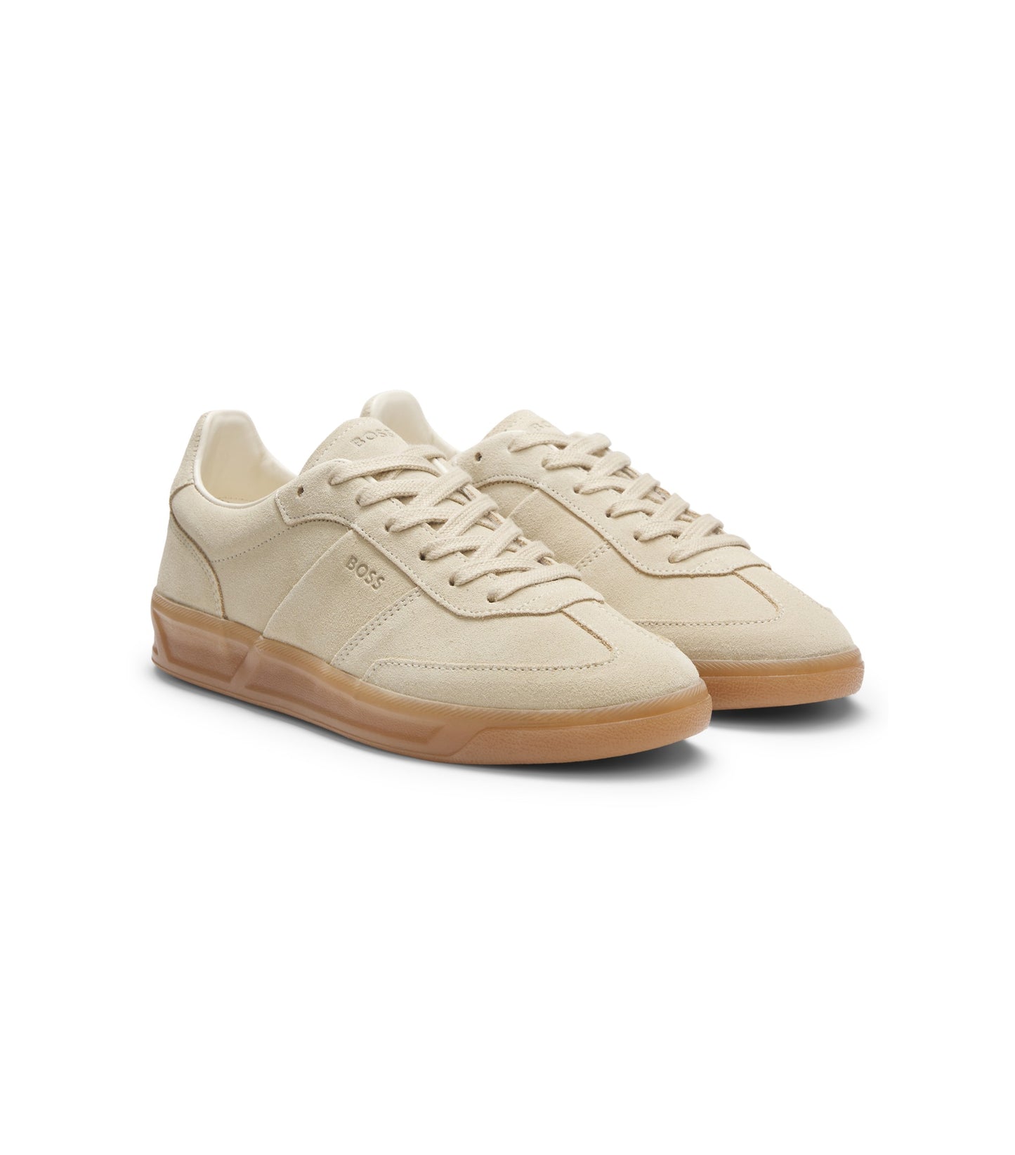 Suede trainers with rubber sole