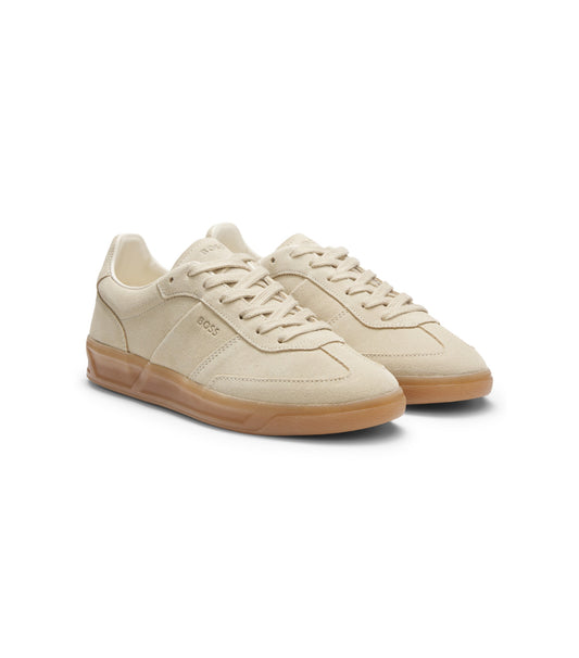 Suede trainers with rubber sole