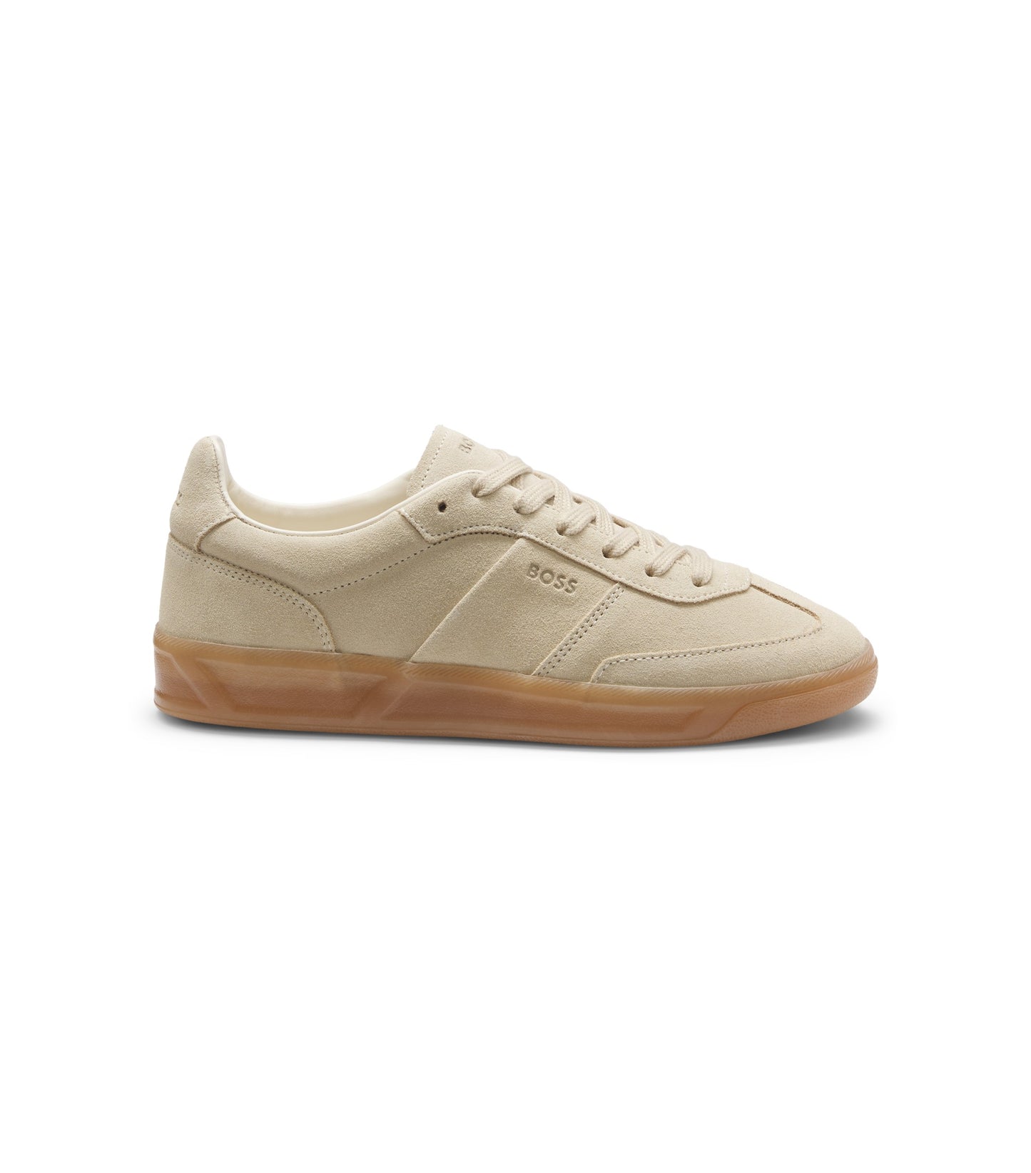 Suede trainers with rubber sole