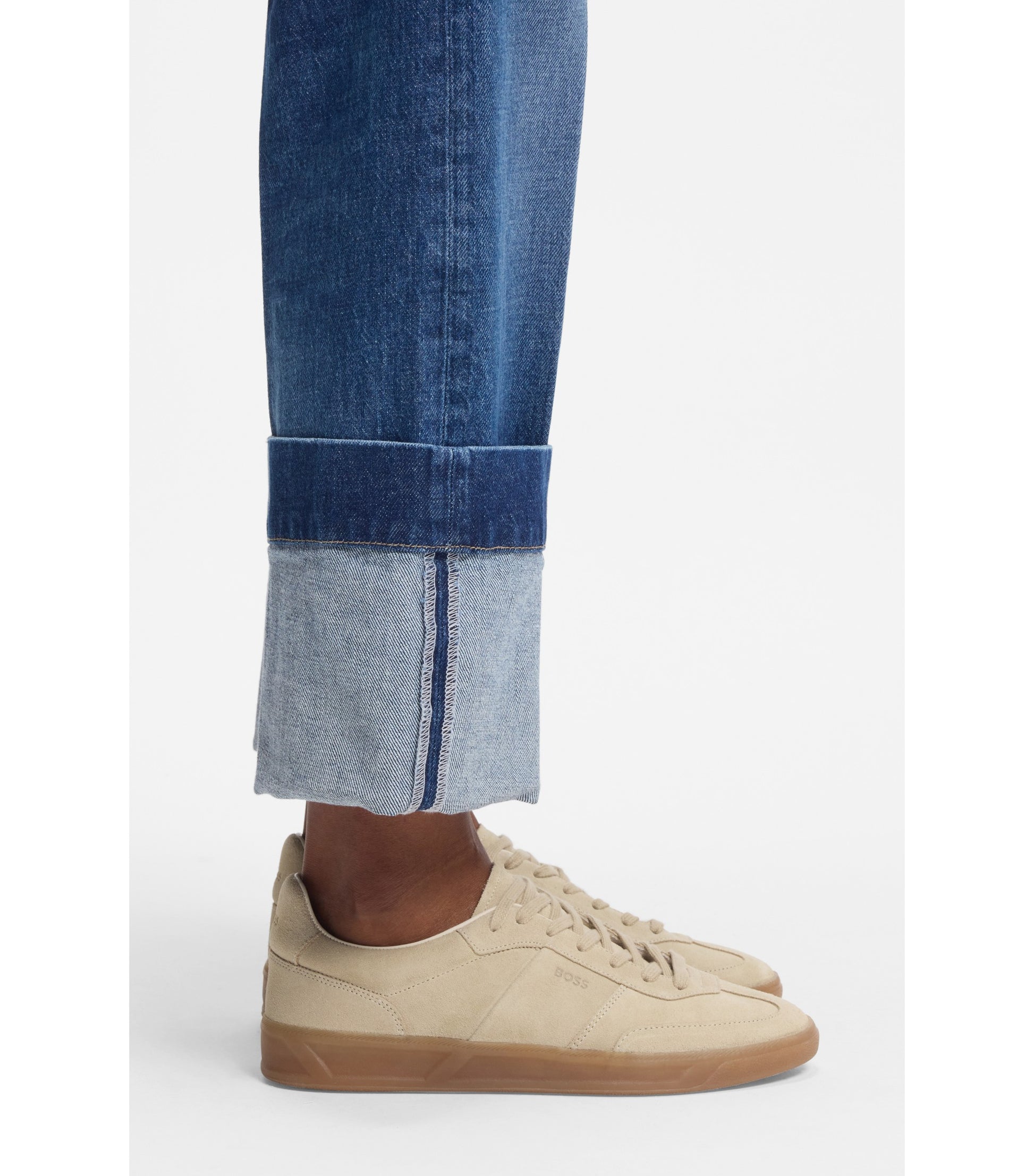 Suede trainers with rubber sole