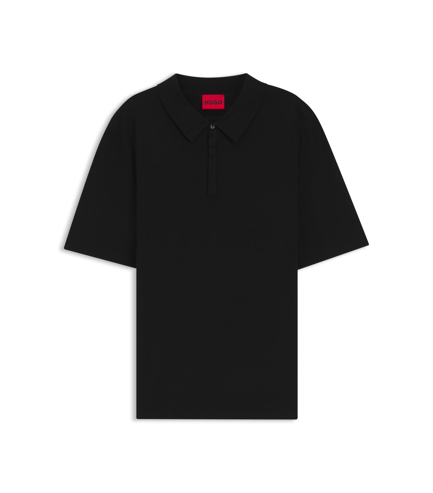 Knit polo with covered placket