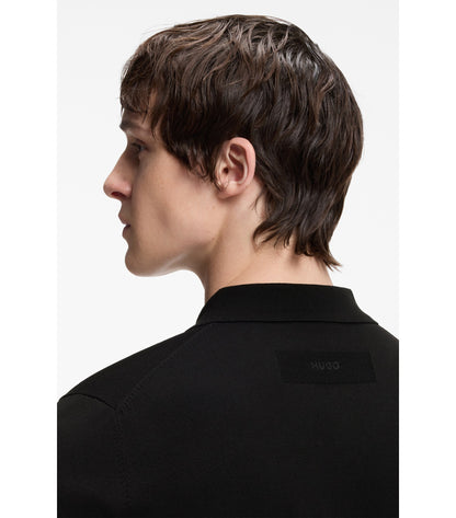 Knit polo with covered placket