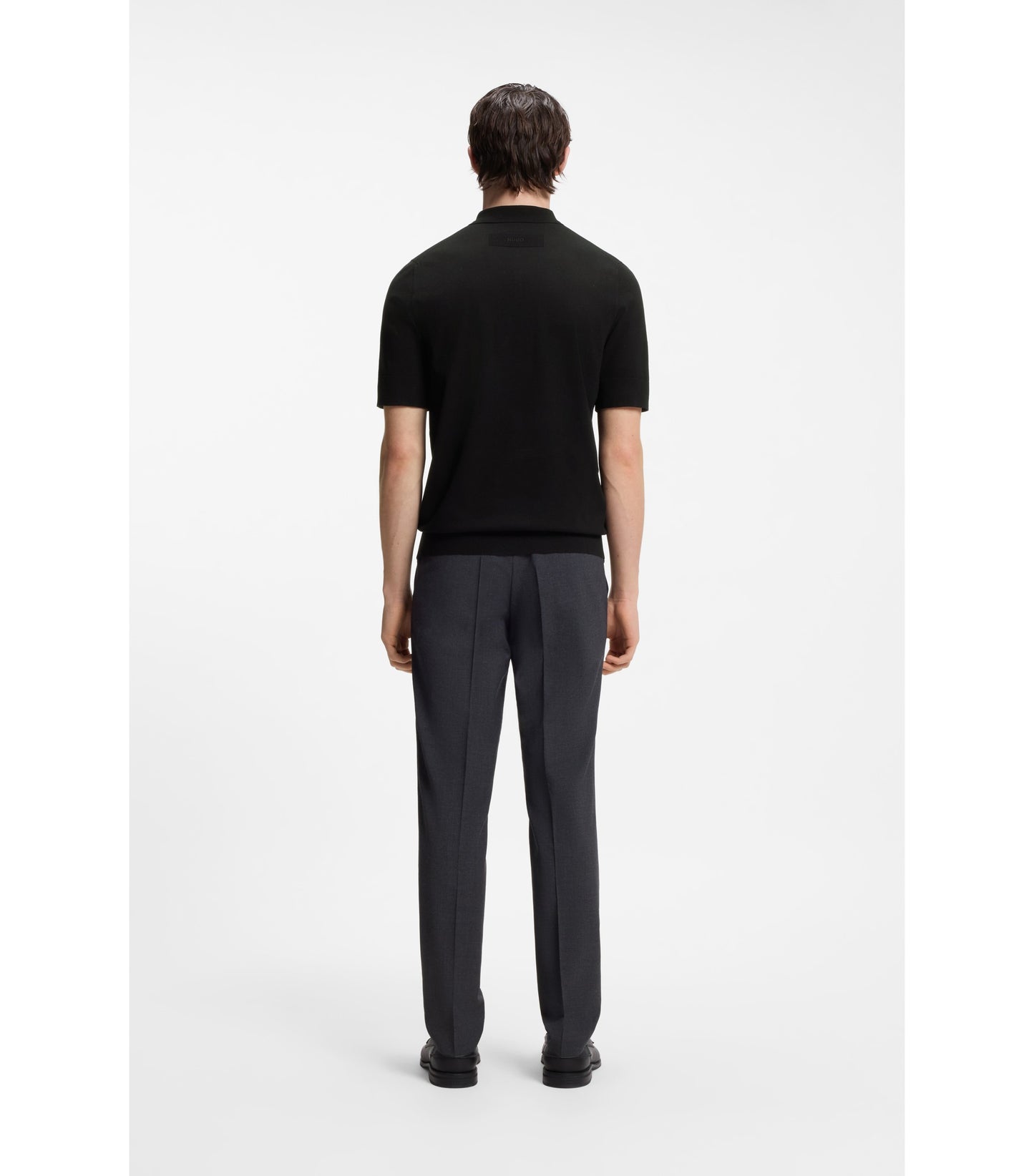 Knit polo with covered placket