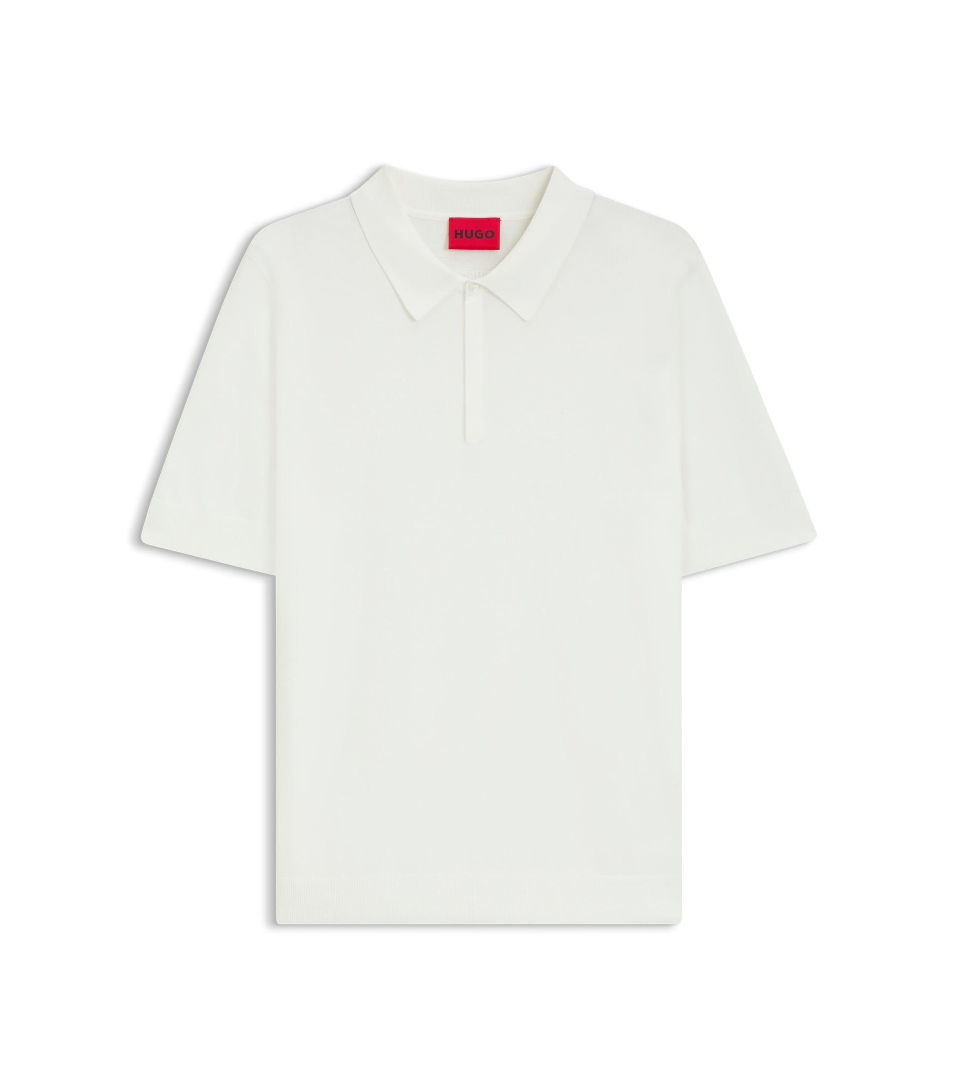Knit polo with covered placket